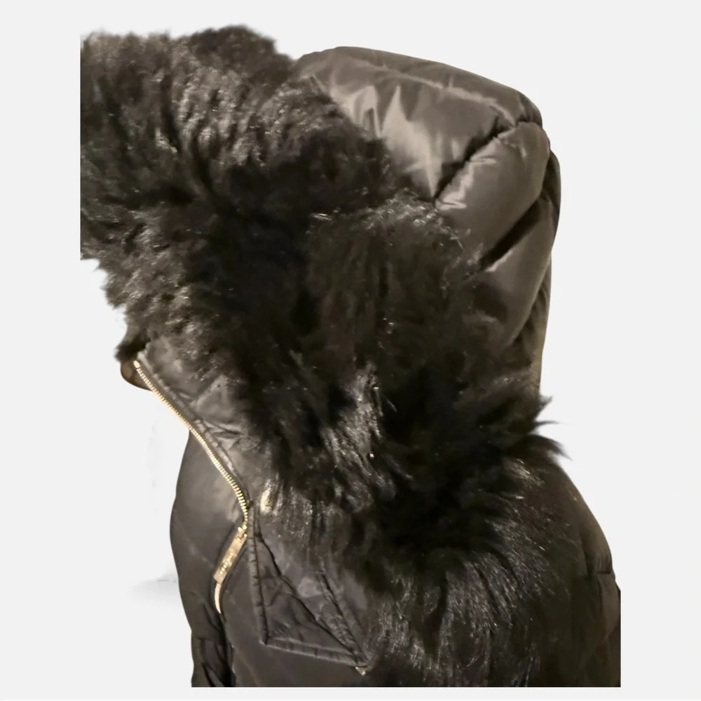 Burberry London Black Belted Down Puffer Coat w/ Removable Faux Fur Hood – XL - Picture 4 of 15